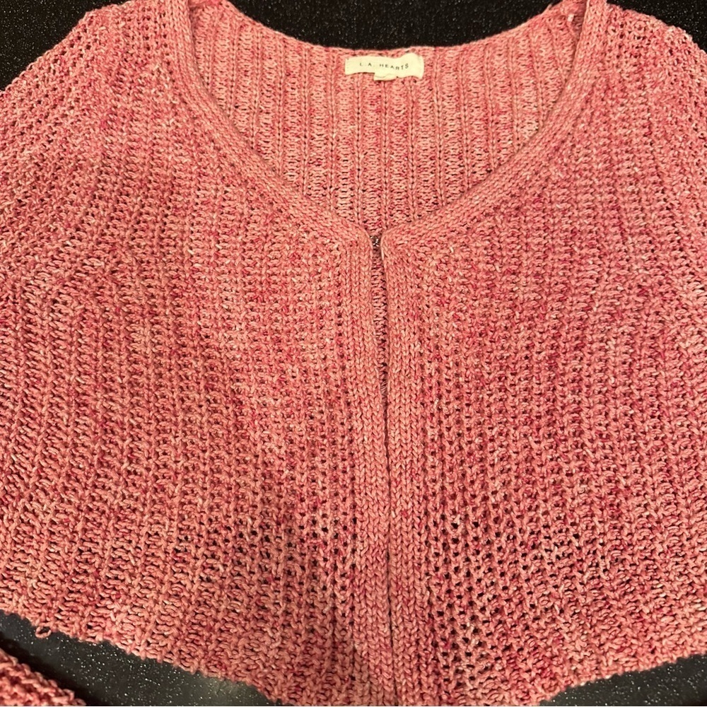 La Hearts Pink Knit cardigan - Picture 3 of 5